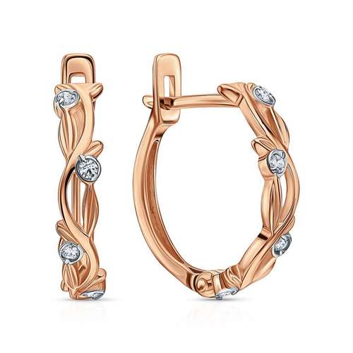 Серьги из золота с фианитами