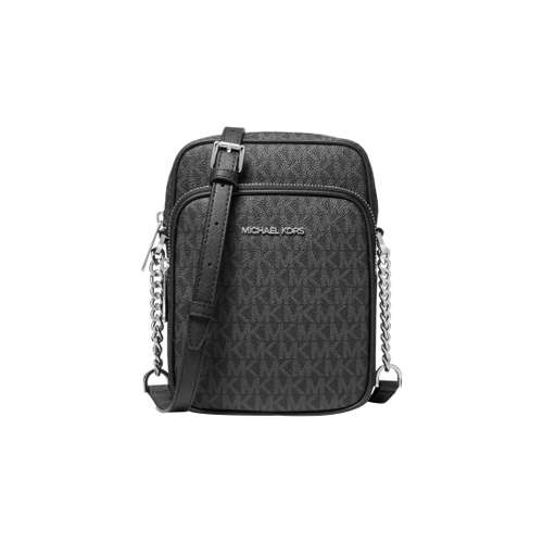 MICHAEL KORS Jet Set Travel Покрытый холст Сумка через плечо Средняя Женская Черная