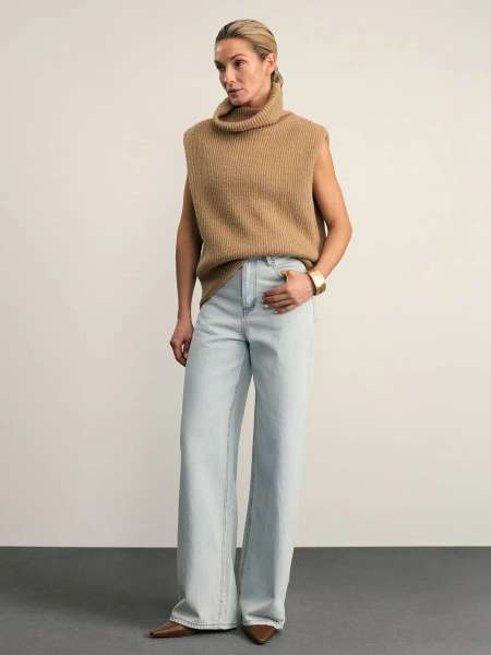 Джинсы широкие с высокой посадкой