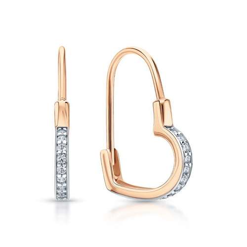 Золотые серьги с фианитами