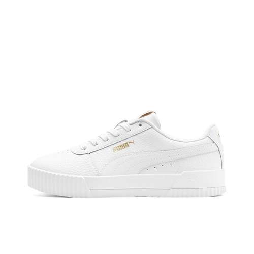 PUMA Carina LUX Текстиль Коровья кожа Устойчивая к истиранию Легкий Низкий верх Скейтборд обувь Женская Белый