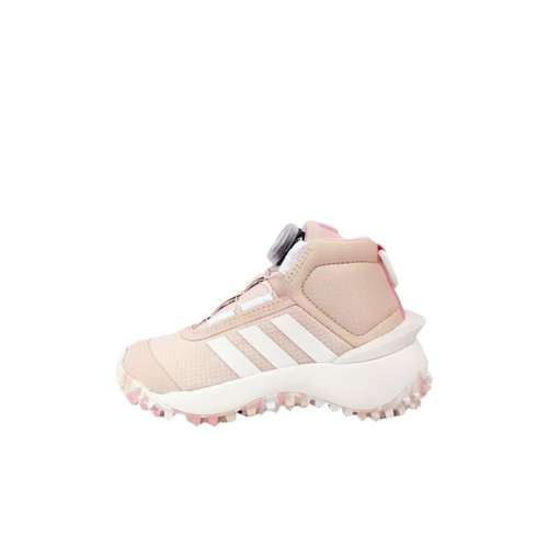 Adidas Fortatrail противоскользящие устойчивые к истиранию высокие детские повседневные кроссовки розового цвета