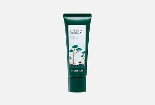 Двухфазный успокаивающий крем для выравнивания тона кожи лица | Round Lab | PINE CALMING CICA CREAM PLUS