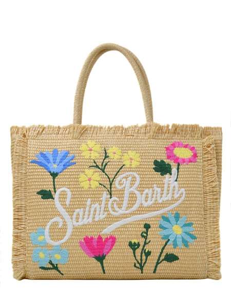 Сумка пляжная, MC2 SAINT BARTH, VANITY STRAW N FLOWERY MULTIC EMB