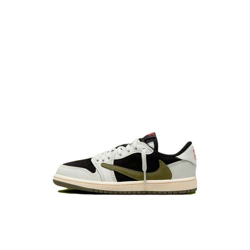 Travis Scott x Air Jordan Air Jordan 1 Low OG 'Оливковый' PS (PS) Низкий Топ Детские Баскетбольные Кроссовки