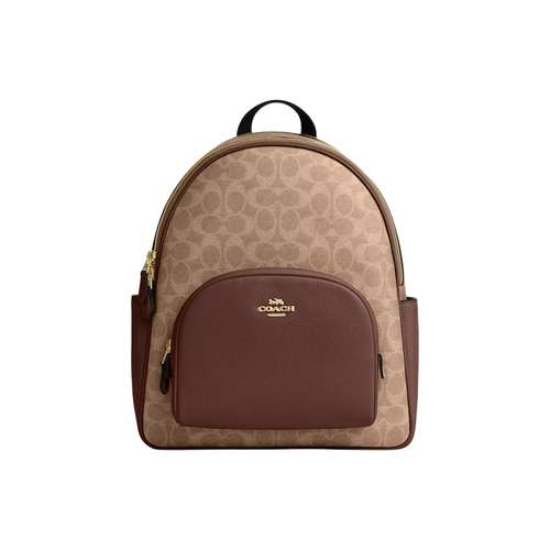 COACH Рюкзак из коровьей кожи большой женский коричневый желтый и коричневый