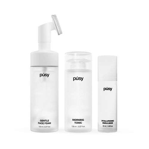PUSY Набор трехфазный уход: пенка, тоник и эмульсия