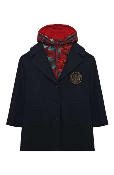Детское: Шерстяное пальто с жилетом Dolce & Gabbana