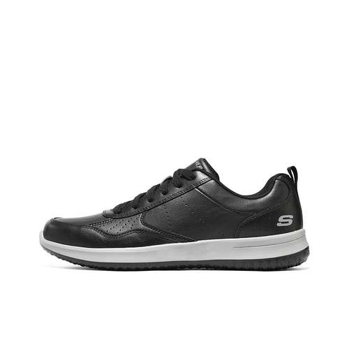 Skechers Delson 1,0 Кожаная Низкая Обувь для Скейтбординга Мужская Черно-Белая