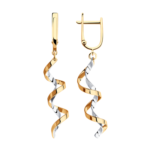 Серьги длинные SOKOLOV из комбинированного золота