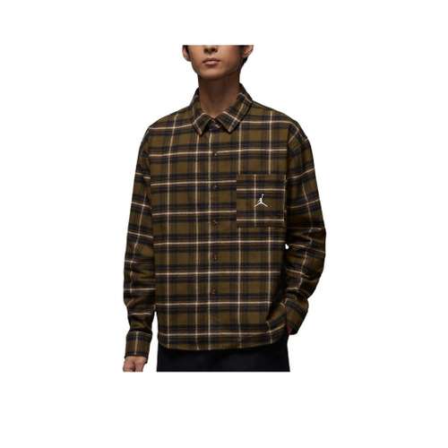 Jordan X As M J BRK FLANNEL GFX LS Отложной Воротник Удобный Минималистичный Оксфордская Рубашка С Длинными Рукавами Мужской