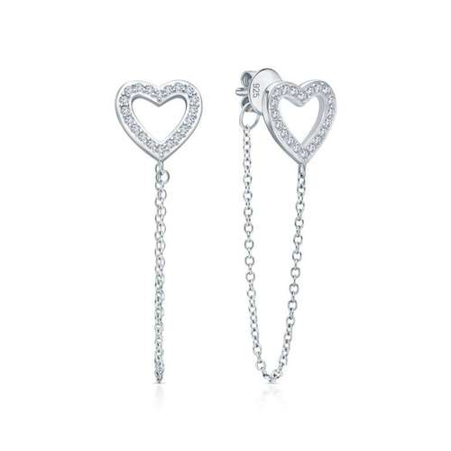 Серьги из серебра с фианитами