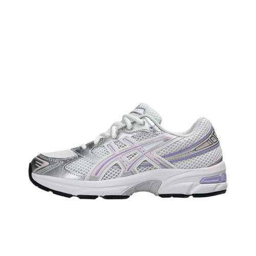 Asics Gel 1130 Синтетическая кожа Амортизация Поддержка Низкий топ Детские беговые кроссовки Белый Серебряный Подростки