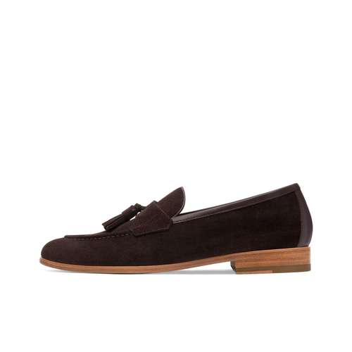 THOM WILLS Британский Slip-On с кисточкой Лоферы Повседневная обувь Мужская Темно-Кофейный