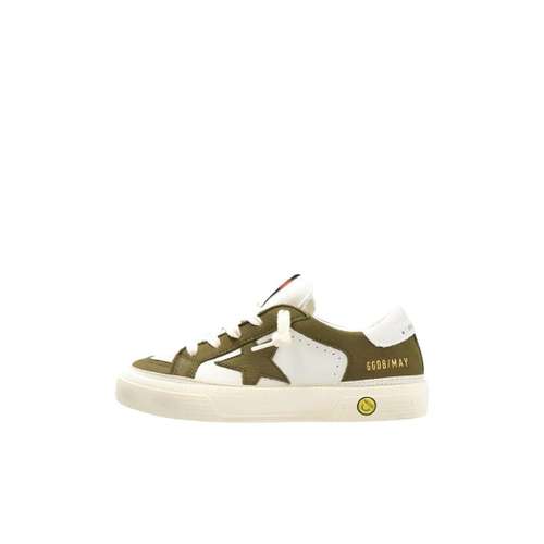 Golden Goose Низкий Топ Детская Скейтбординг Обувь Бежево-Зеленая Детская