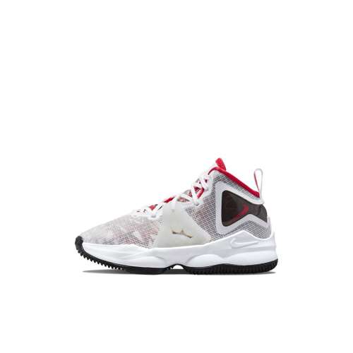 Nike Джеймс 19 MID Баскетбольные кроссовки для игры Белый Красный Детские Возраст 3-7 лет