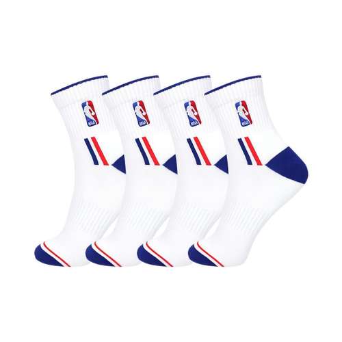 NBA 4 Pack White Men's Crew Socks