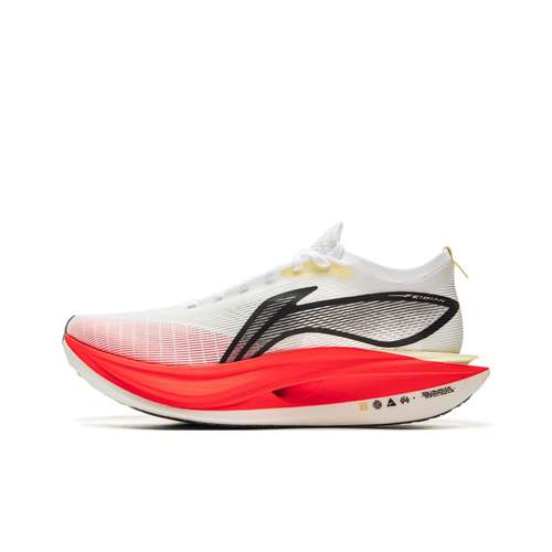 Li NING Feidian 5 ELITE Низкий Топ Марафон Трек и Поле Соревновательная Беговая Обувь Унисекс Стандартный Белый