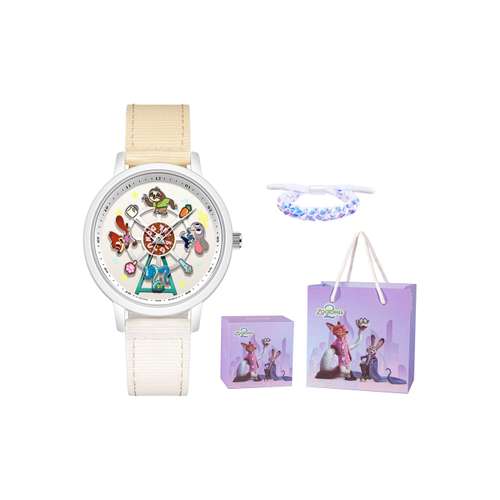 Disney Zootopia Collection Кварцевый механизм Нейлоновая шнуровка Часы Унисекс Бежевый циферблат