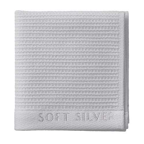 SOFT SILVER Антибактериальная махровая салфетка для массажа и пилинга, 30х30 см. Цвет: «Благородное серебро» (серый)
