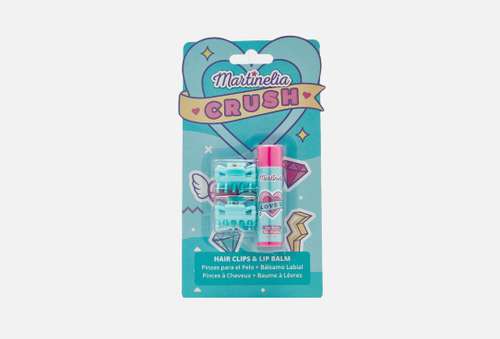 Набор детской декоративной косметики из трех позиций | Martinelia | Crush Hair Clips & Lip Balm Marshmellow