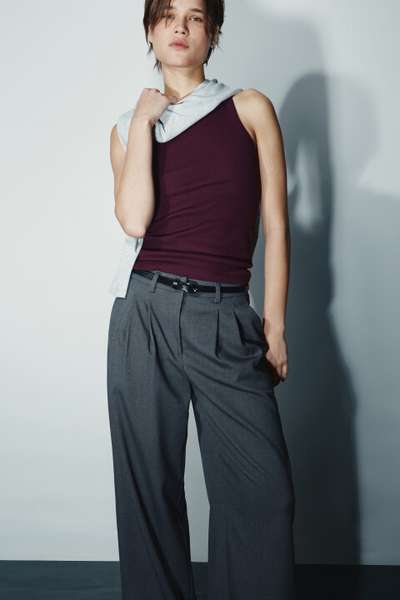 Майка базовая облегающая в рубчик