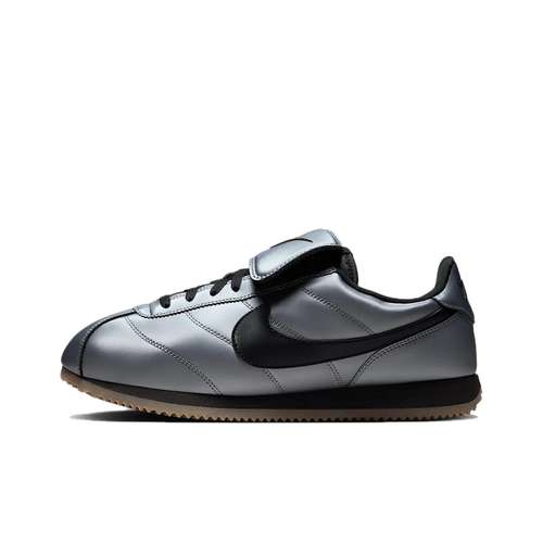 Nike Cortez Спилок коровьей кожи искусственная кожа низкий топ беговые кроссовки мужской серебряный