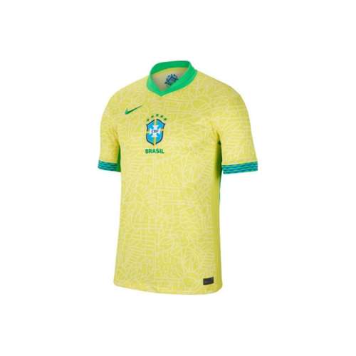 Nike Dri Fit Brazil 2024 Stadium Дом Футбол Джерси Мужской Лимон