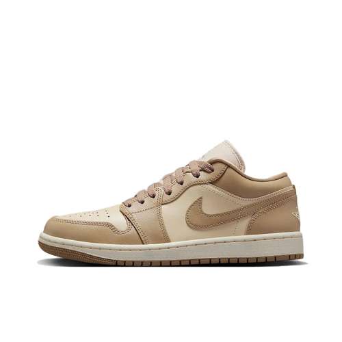 Jordan Air Jordan 1 Противоскользящие Устойчивые к износу Низкие Бежевые Винтажные Баскетбольные Кроссовки Женские