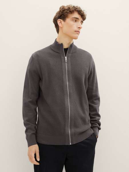 Базовый серый кардиган на молнии