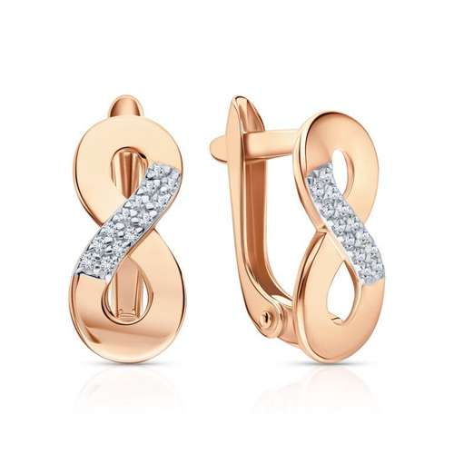 Серьги из золота с фианитами