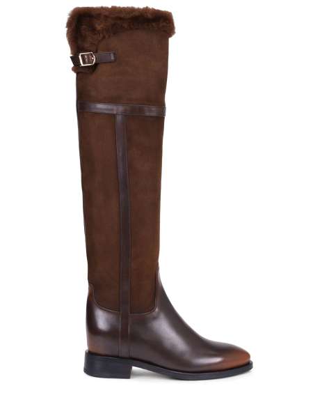 Ботфорты комбинированные на меху, SANTONI, WSHM71931BJ2ARHGM80