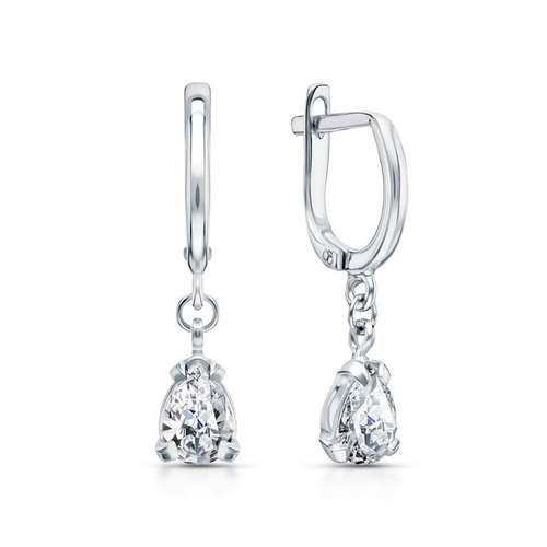 Серьги из серебра с фианитами