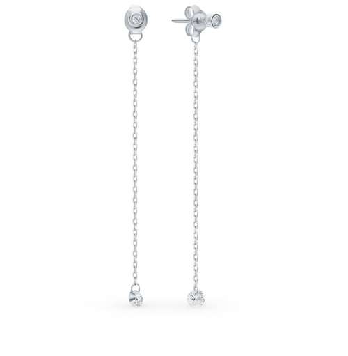 Серьги из серебра с фианитами