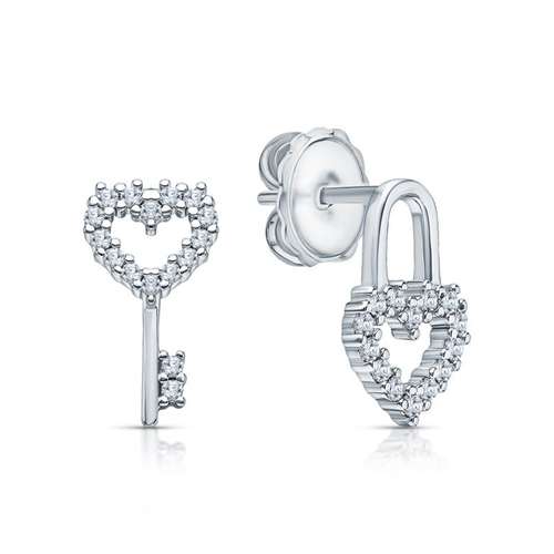 Серьги из серебра с фианитами