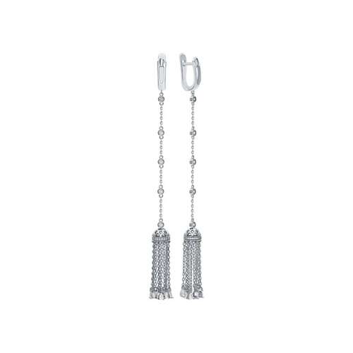 Серьги из серебра с фианитами