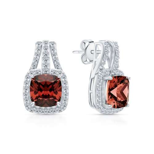 Серьги из серебра с фианитами