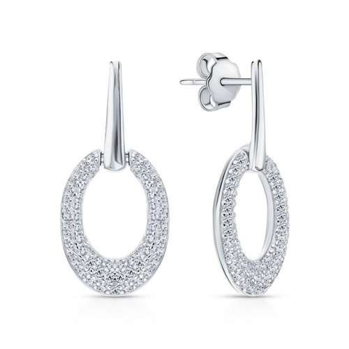 Серьги из серебра с фианитами