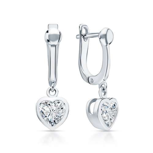 Серьги из серебра с фианитами