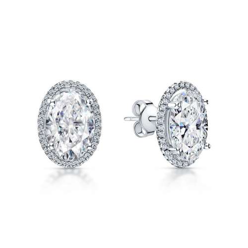 Серьги из серебра с фианитами