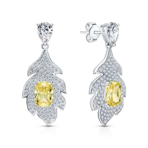 Серьги из серебра с фианитами